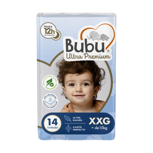BUBU PAÑALES DESECHABLES PREMIUM TALLA XXG X14 UNIDADES