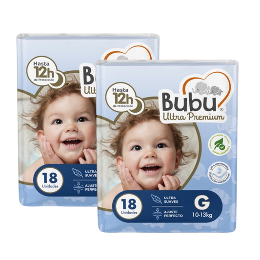BUBU PAÑALES DESECHABLES PREMIUM TALLA G PACK X36 UNIDADES