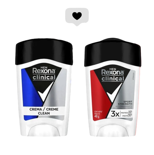 DESODORANTE HOMBRE REXONA CLINICAL MEN ANTITRANSPIRANTE EN CREMA 48GR PACK 2 UNIDADES