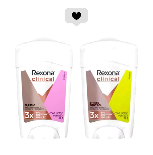 DESODORANTE MUJER REXONA CLINICAL ANTITRANSPIRANTE EN CREMA 48GR PACK 2 UNIDADES