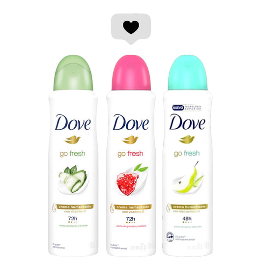 DESODORANTE MUJER - PACK DOVE DESODORANTE GO FRESH SPRAY ANTITRANSPIRANTE 150 ML X3 UNIDADES