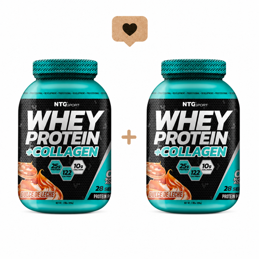 NTG SPORT - PACK 2 WHEY PROTEIN + COLÁGENO SABOR DULCE DE LECHE