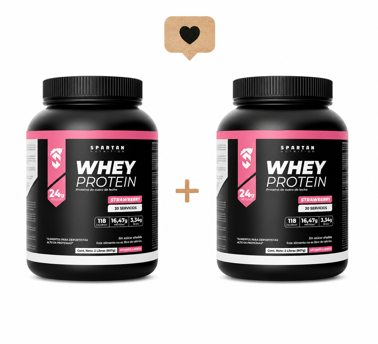 SPARTAN - PACK WHEY PROTEIN SABOR STRAWBERRY 907G