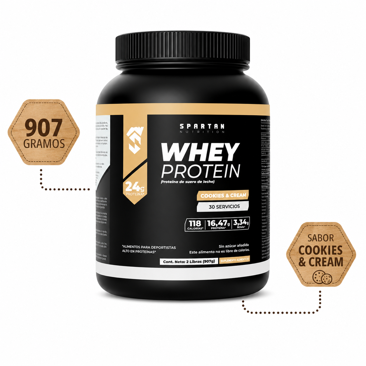 SPARTAN - WHEY PROTEIN SABOR COOKIES&CREAM 907G