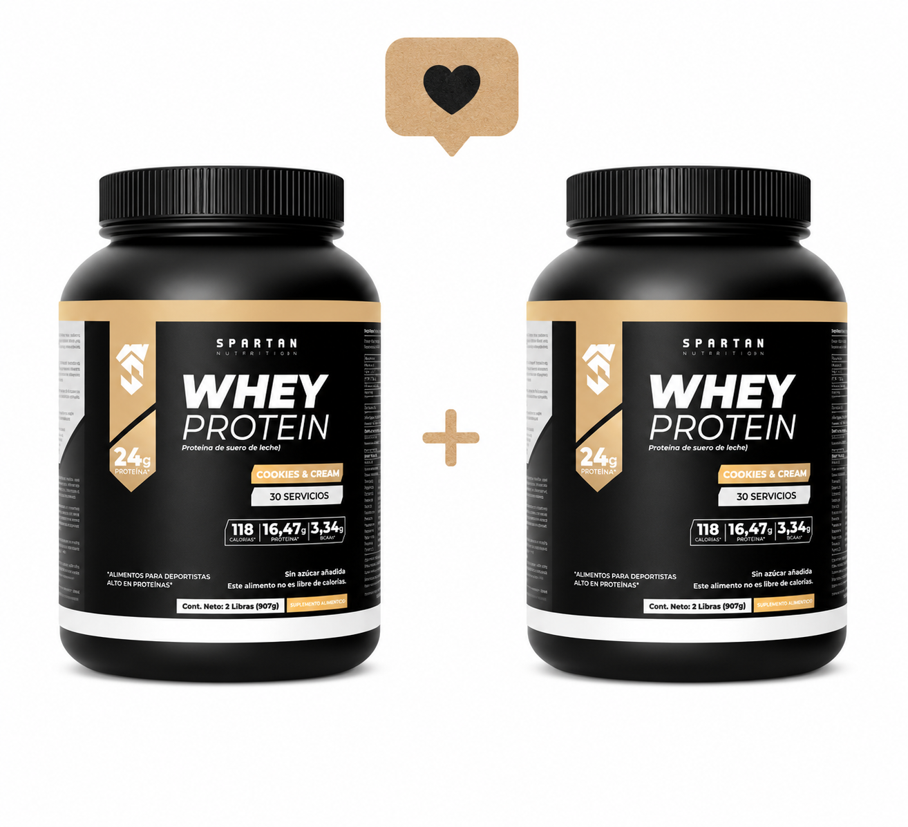 SPARTAN - PACK WHEY PROTEIN SABOR COOKIES&CREAM 907G