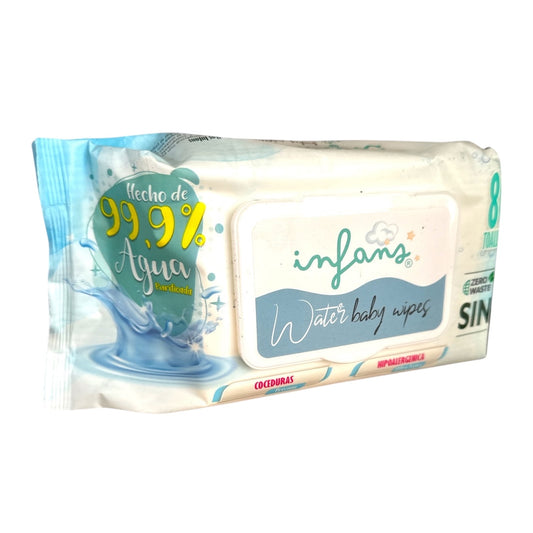 TOALLITAS HUMEDAS PACK INFANS BABY WATER WIPES X80 UNIDADES 99,9% AGUA