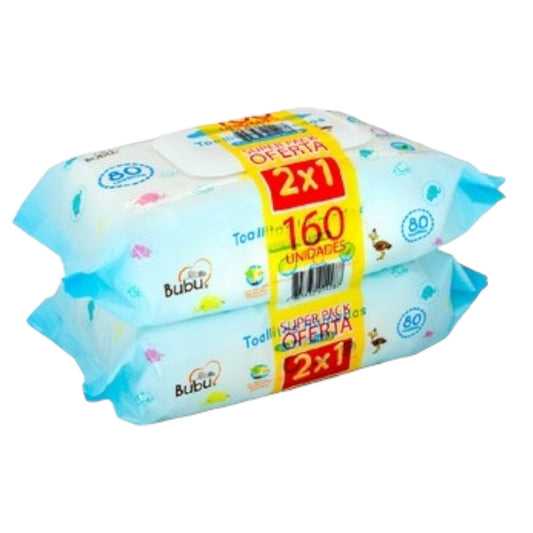 TOALLITAS HUMEDAS BUBU PACK 160 UNIDADES