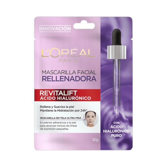 MASCARILLA FACIAL EN TELA LOREAL ACIDO HIALURONICO PURO