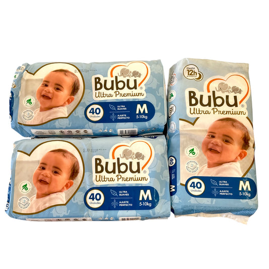 BUBU PAÑALES DESECHABLES PREMIUM TALLA M PACK X120 UNIDADES