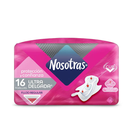 TOALLITAS HIGIENICAS NOSOTRAS ULTRA DELGADA FLUJO REGULAR X16