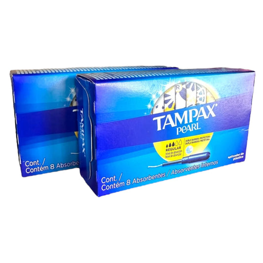 TAMPONES PACK TAMPAX PEARL REGULAR SIN FRAGANCIA X8 (2 UNIDADES)