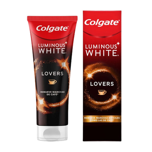 PASTA DENTAL COLGATE LUMINOUS WHITE  BLANQUEADORA LOVERS CAFE FRESH MINT 70GR