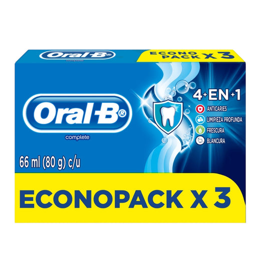 PASTA DENTAL 4 EN 1 MENTA SUAVE 80GR X3 UNIDADES ECONOPACK