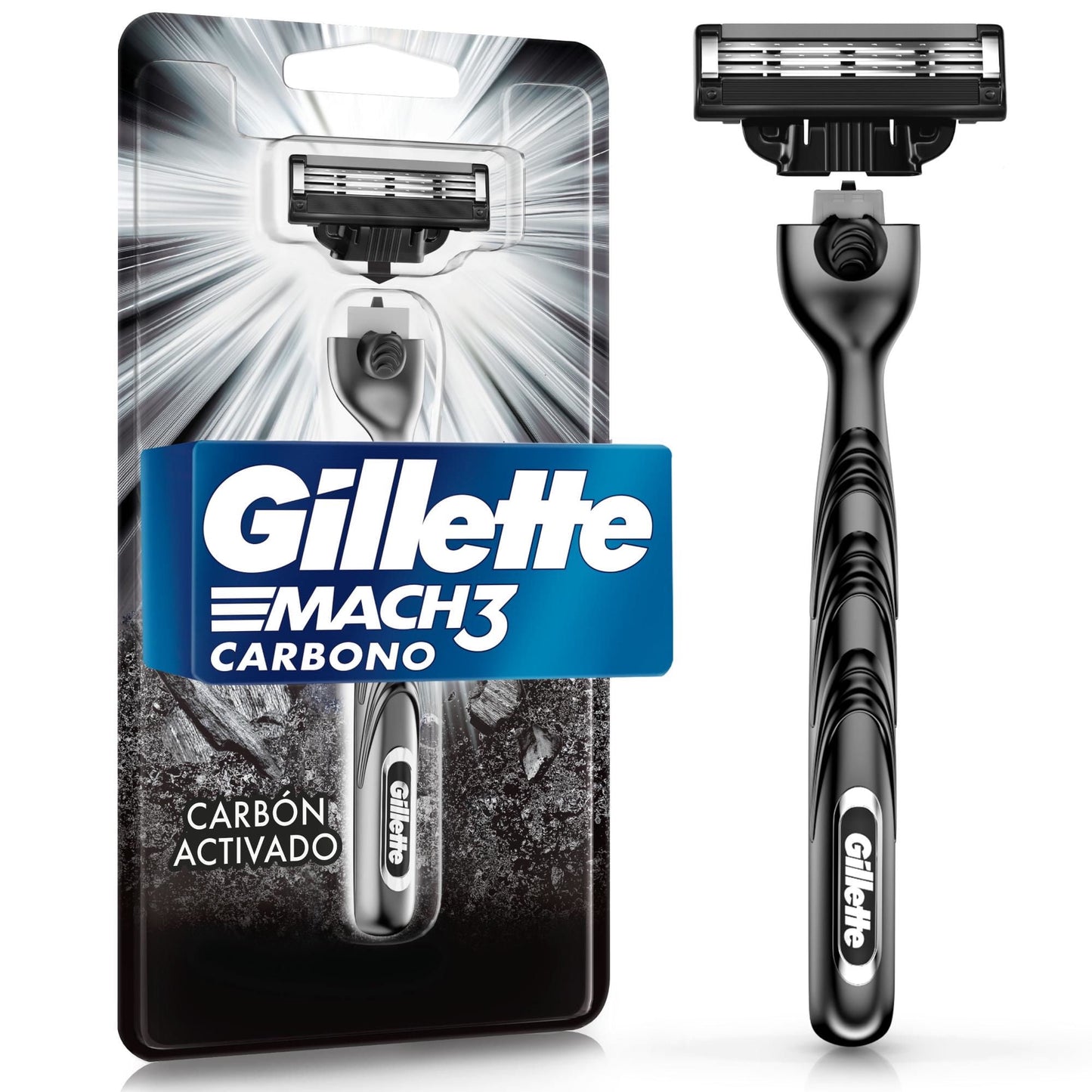 AFEITADO - GILLETTE MACH3 CARBONO 1 UNIDAD MAQUINA AFEITAR RECARGABLE
