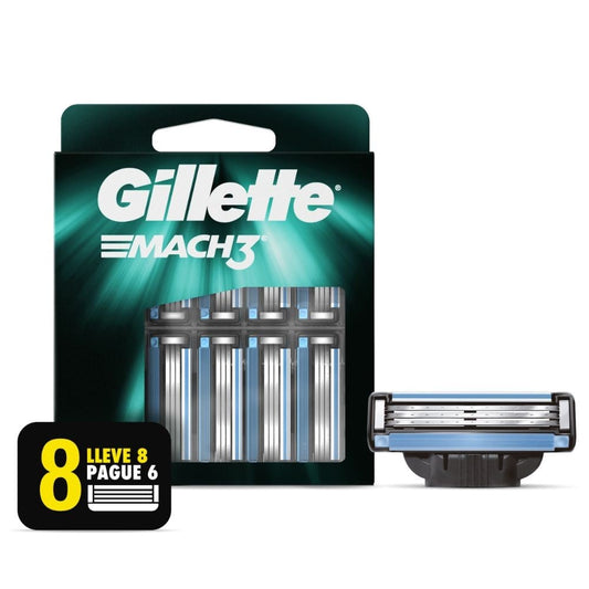 AFEITADO - GILLETTE MACH 3 REPUESTO PARA MAQUINA DE AFEITAR 8 UNIDADES