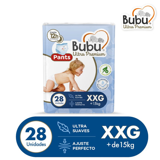 BUBU PAÑALES DESECHABLES PANTS ULTRA PREMIUM TALLA XXG X28 UNIDADES