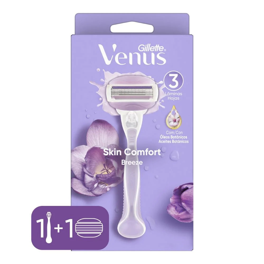 DEPILACION - GILLETTE VENUS BREEZE MAQUINA DE AFEITAR RECARGABLE 3HOJAS MUJER X1 CARTUCHO