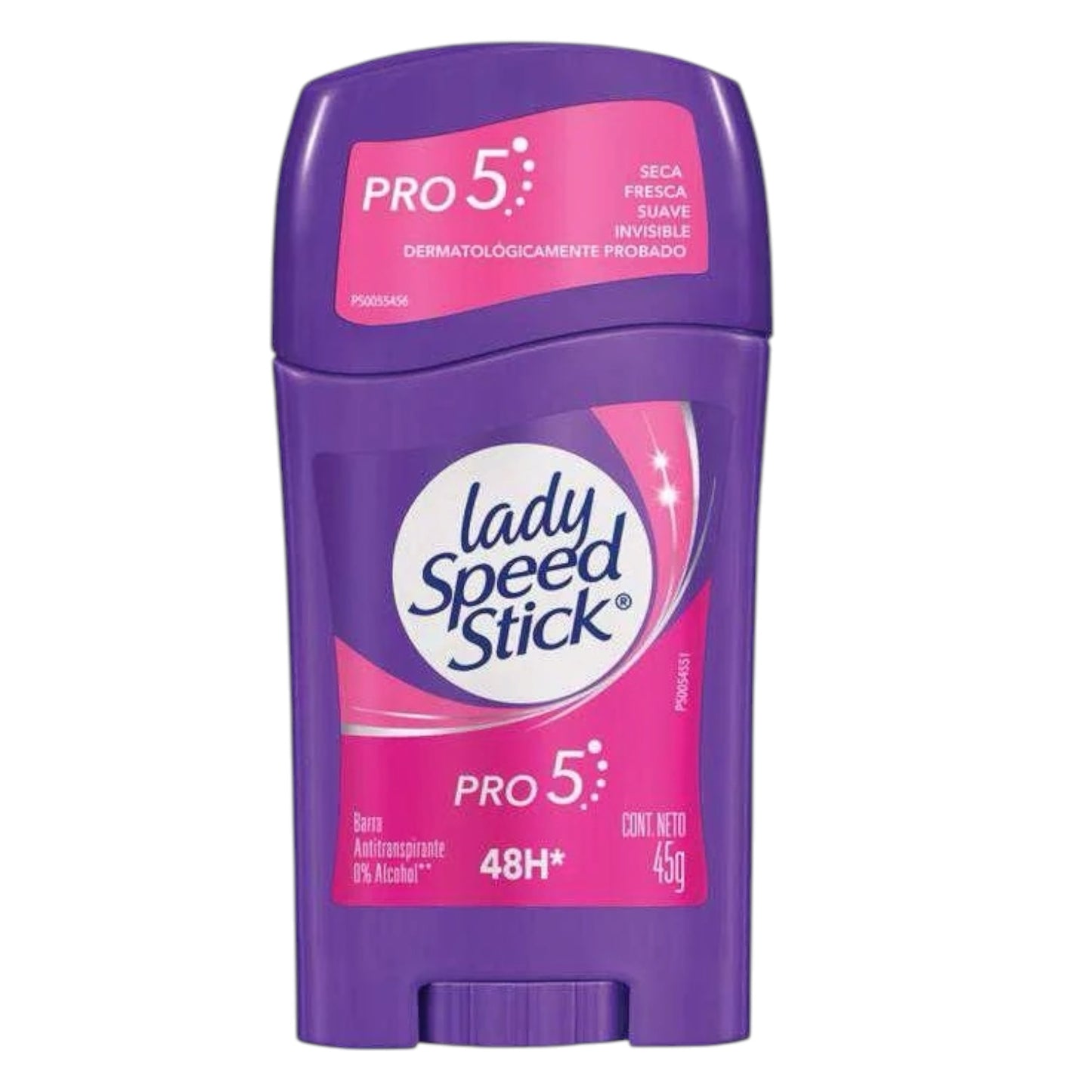 DESODORANTE MUJER LADY SPEED STICK BARRA PRO5 45G  0% ALCOHOL 48HRS