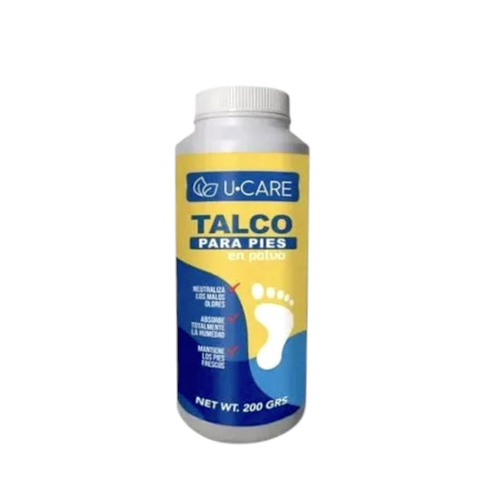 TALCO PARA PIES U CARE 200 GRAMOS