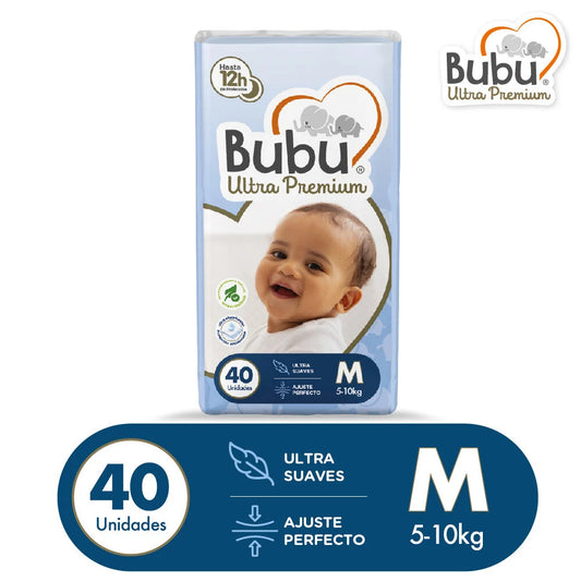 BUBU PAÑALES DESECHABLES PREMIUM TALLA M X40 UNIDADES