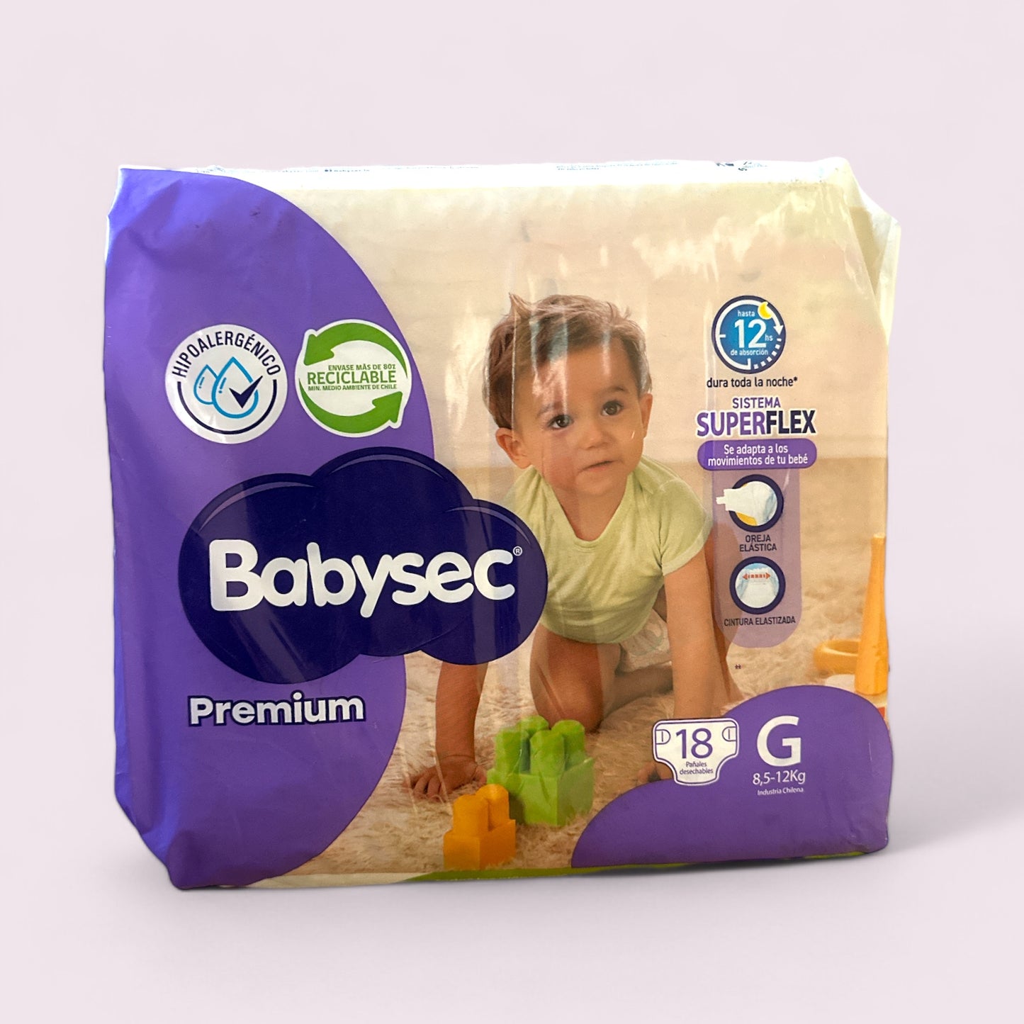 PAÑALES BABYSEC PREMIUM FLEXIPROTECT TALLA G (18 UNIDADES)