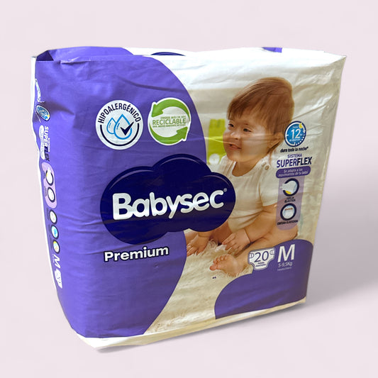 PAÑALES BABYSEC PREMIUM 1 PAQUETE FLEXIPROTECT TALLA M (20 UNIDADES)