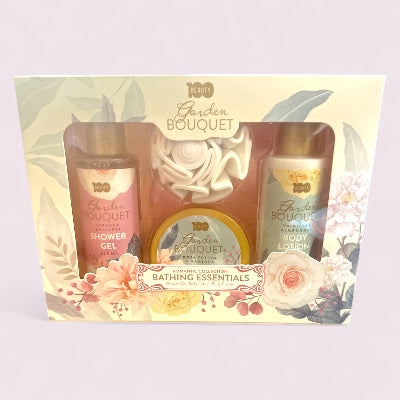 BEAUTY 100 ROMANTIC BODY LOTION + SHOWER GEL + CREMA BUTTER + ESPONJA