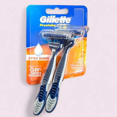 AFEITADO - GILLETTE PRESTOBARBA EXTRA SUAVE MAQUINA DE AFEITAR DESECHABLE X2