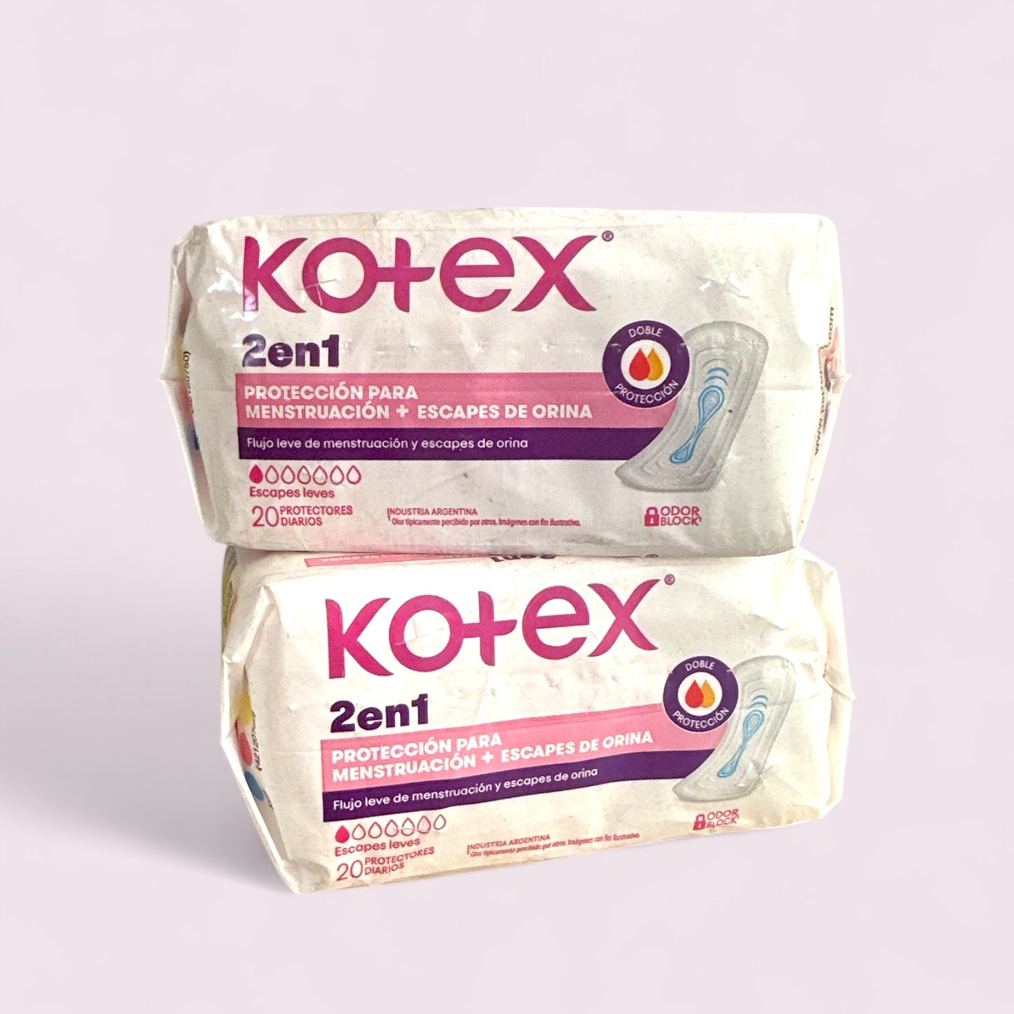 KOTEX 2 EN 1 PACK PROTECTORES DIARIOS 40 UNIDADES