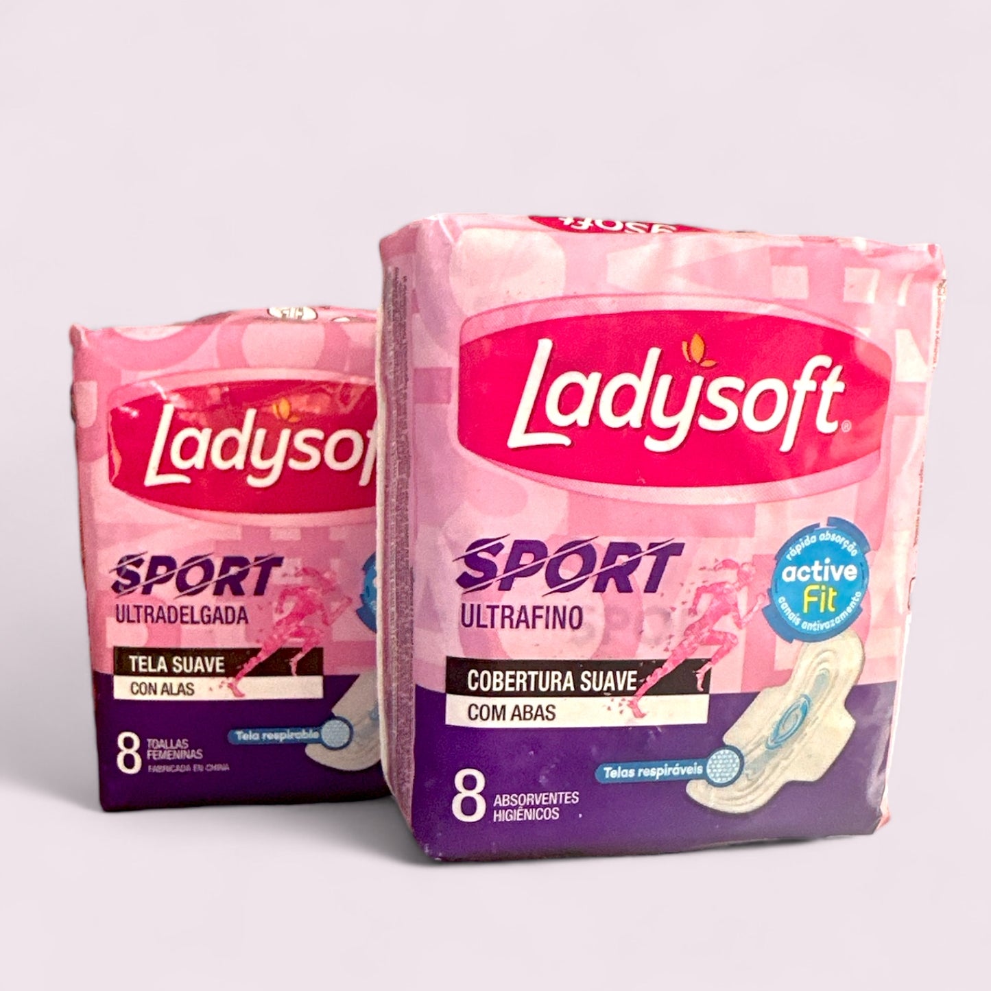 TOALLITAS LADYSOFT ULTRADELGADA SPORT PACK TELA SUAVE CON ALAS 16 UNIDADES