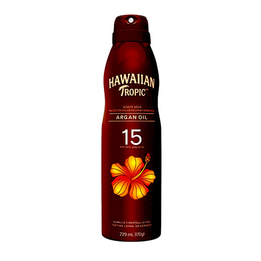 HAWAIIAN TROPIC ACEITE SECO BRONCEADOR CON PROTECTOR SOLAR FPS15 ARGAN OIL 170G