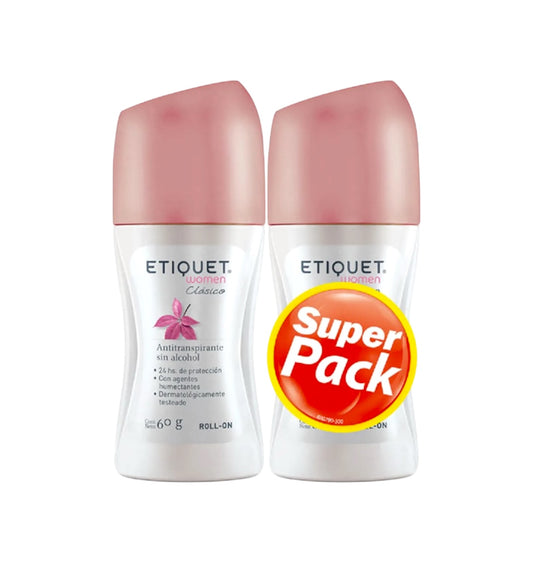 DESODORANTE MUJER PACK ETIQUET WOMAN ROLL-ON 60GR X2 UNIDADES