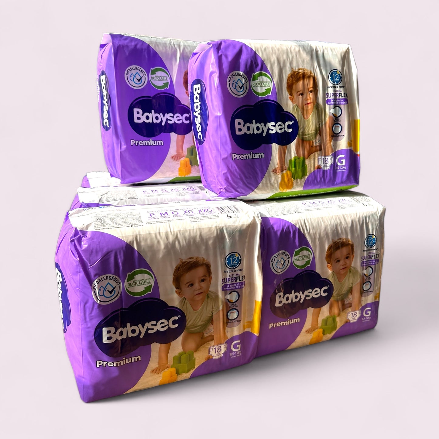 PAÑALES BABYSEC PREMIUM FLEXIPROTECT PACK X8 TALLA G (144 UNIDADES)